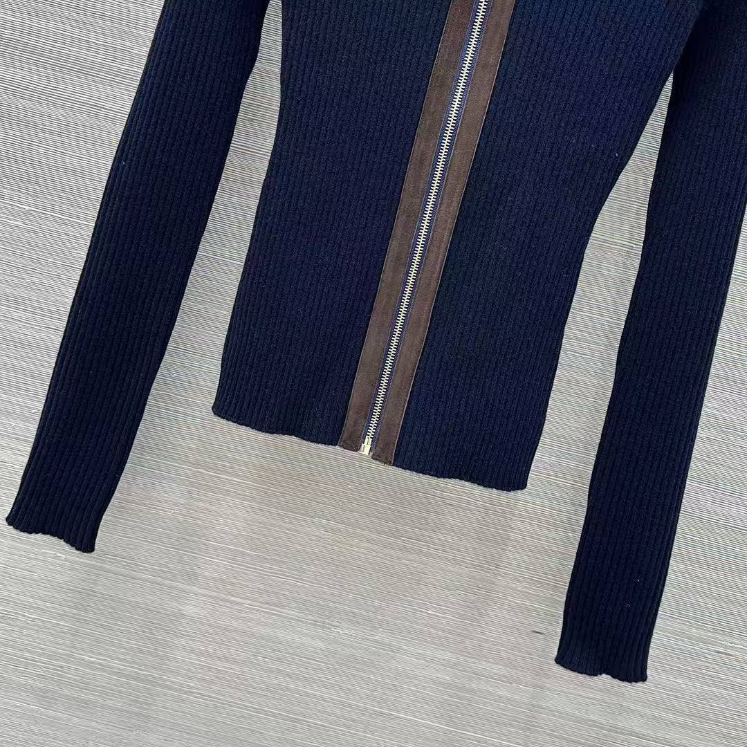 MM 26SS  Frosted edging, half-zipper, small stand collar, knitted