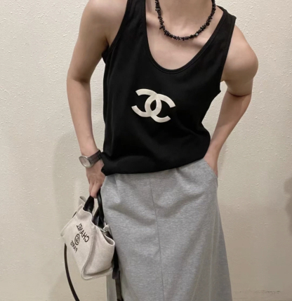 CHAN Logo vest on the chest