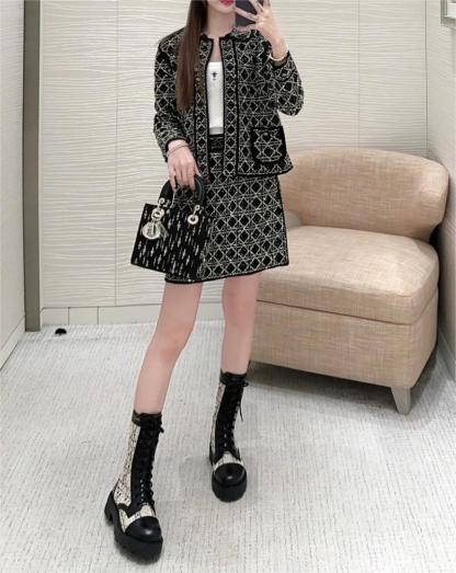 DIO Vintage Rough Rattan Plaid Half-Body Skirt