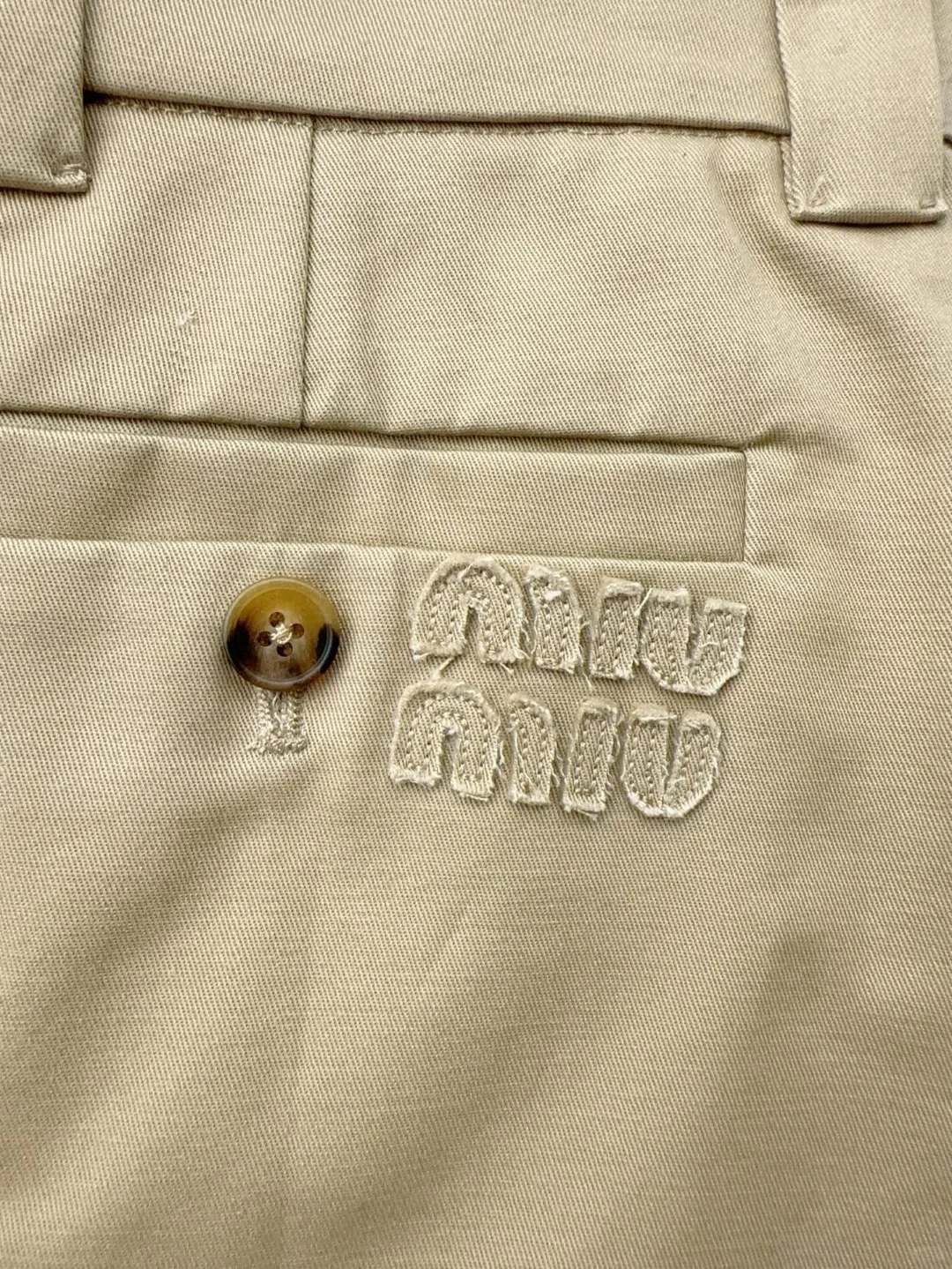 MIU25SS Plaid Patchwork Embroidered Letter Half Skirt