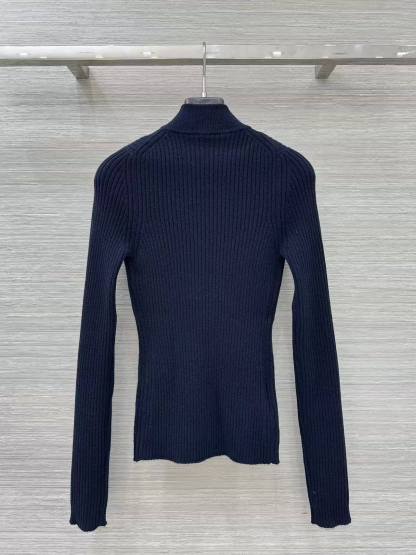 MM 26SS  Frosted edging, half-zipper, small stand collar, knitted