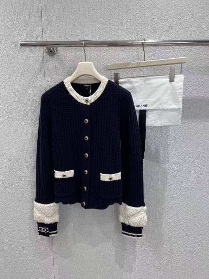CC 25SS  Ski series black and white color blocked knitting