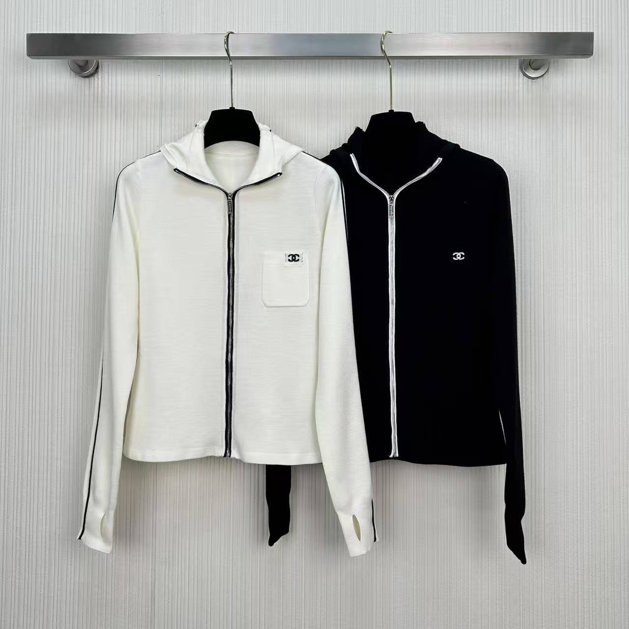 CC 25Ski series hooded knitted zipper jacket