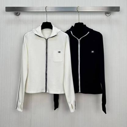 CC 25Ski series hooded knitted zipper jacket