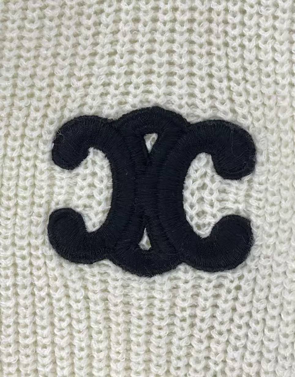 CL Triumphal Gate contrast-colored knitted cardigan