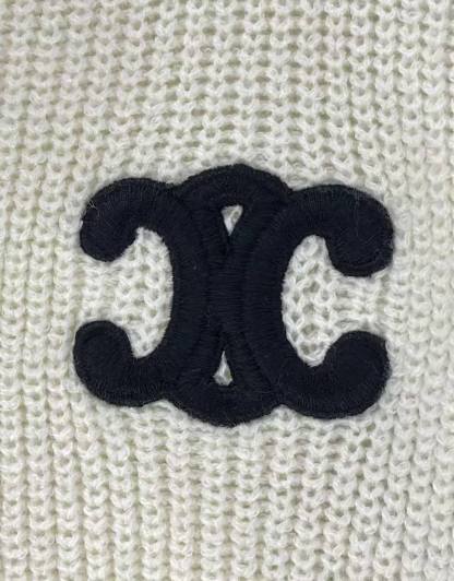 CL Triumphal Gate contrast-colored knitted cardigan