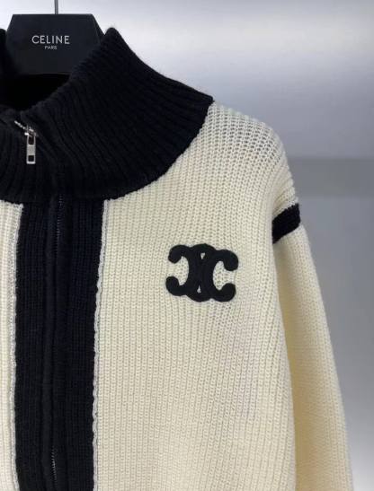 CL Triumphal Gate contrast-colored knitted cardigan