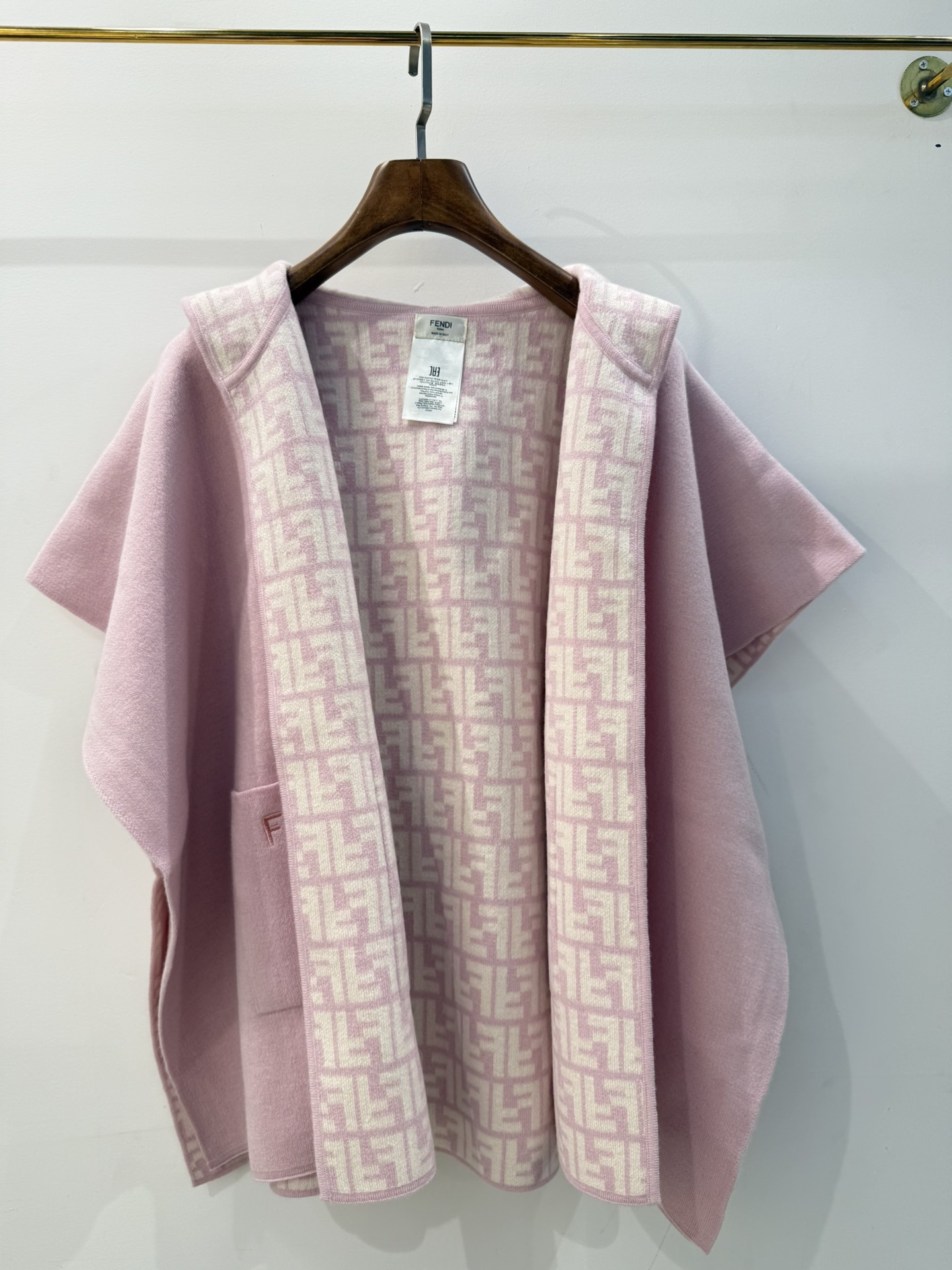 FEN 2025SS Hooded double-sided cashmere cape