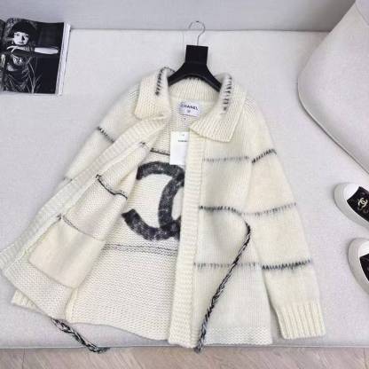 CC 26SS Back large LOGO mohair belt cardigan