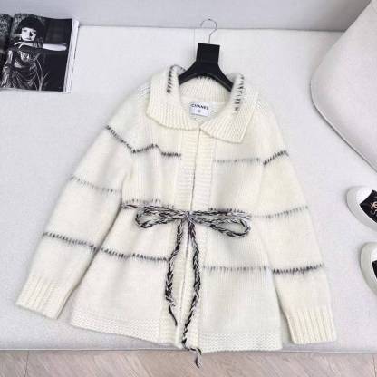 CC 26SS Back large LOGO mohair belt cardigan