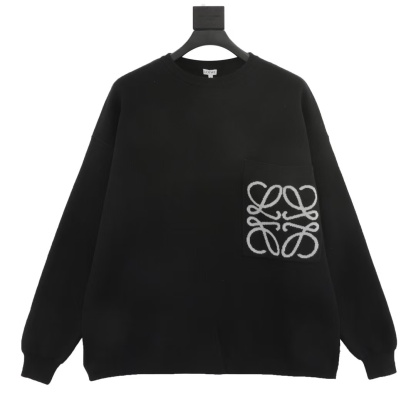 LEW Knitted sweater with large LOGO jacquard pocket on the chest