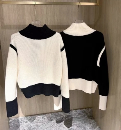 CL Triumphal Gate contrast-colored knitted cardigan