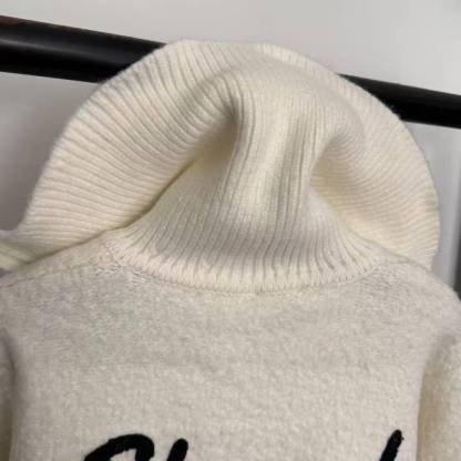 CC Zippered turtleneck thick cardigan