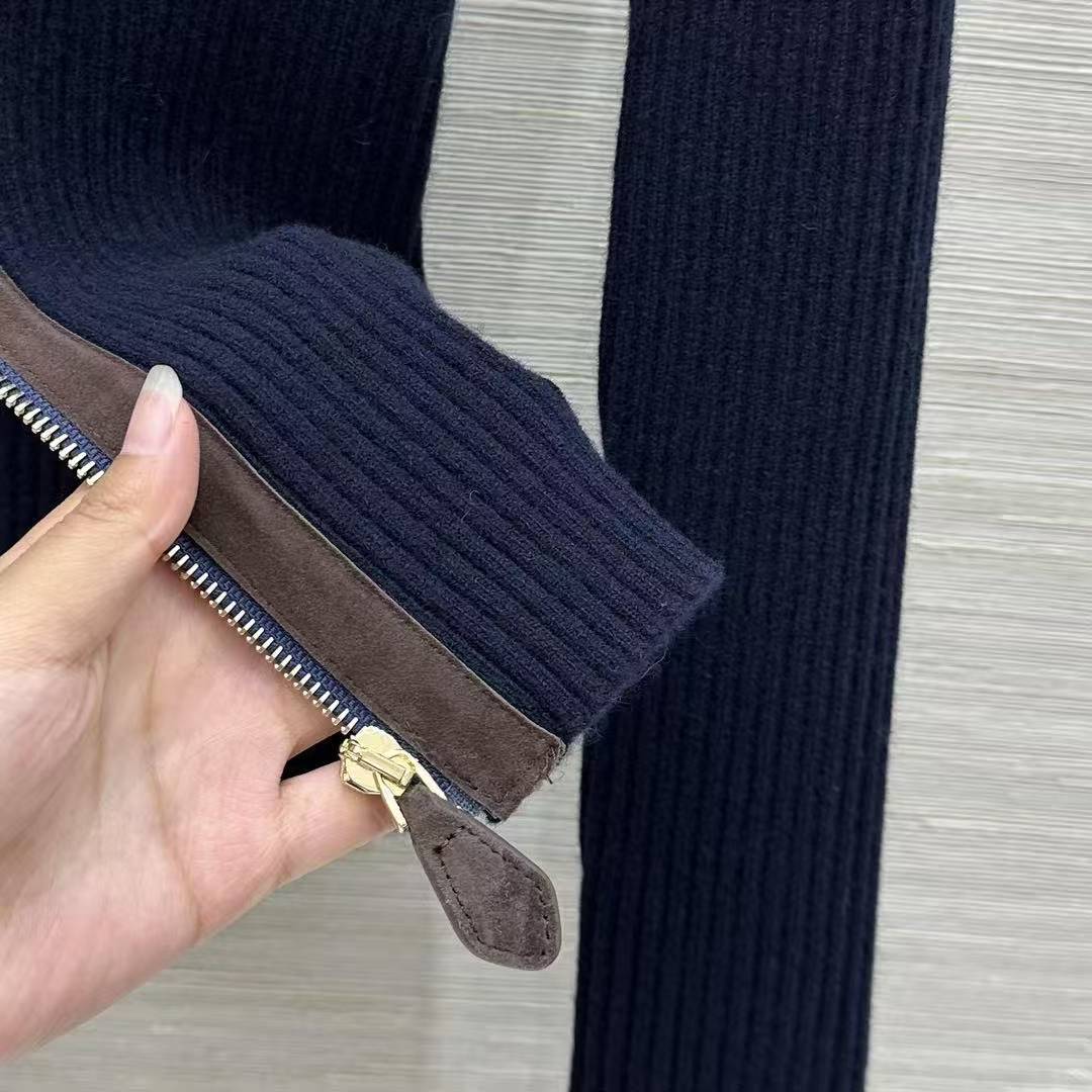 MM 26SS  Frosted edging, half-zipper, small stand collar, knitted