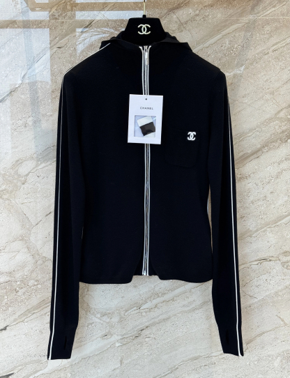 CC 25Ski series hooded knitted zipper jacket