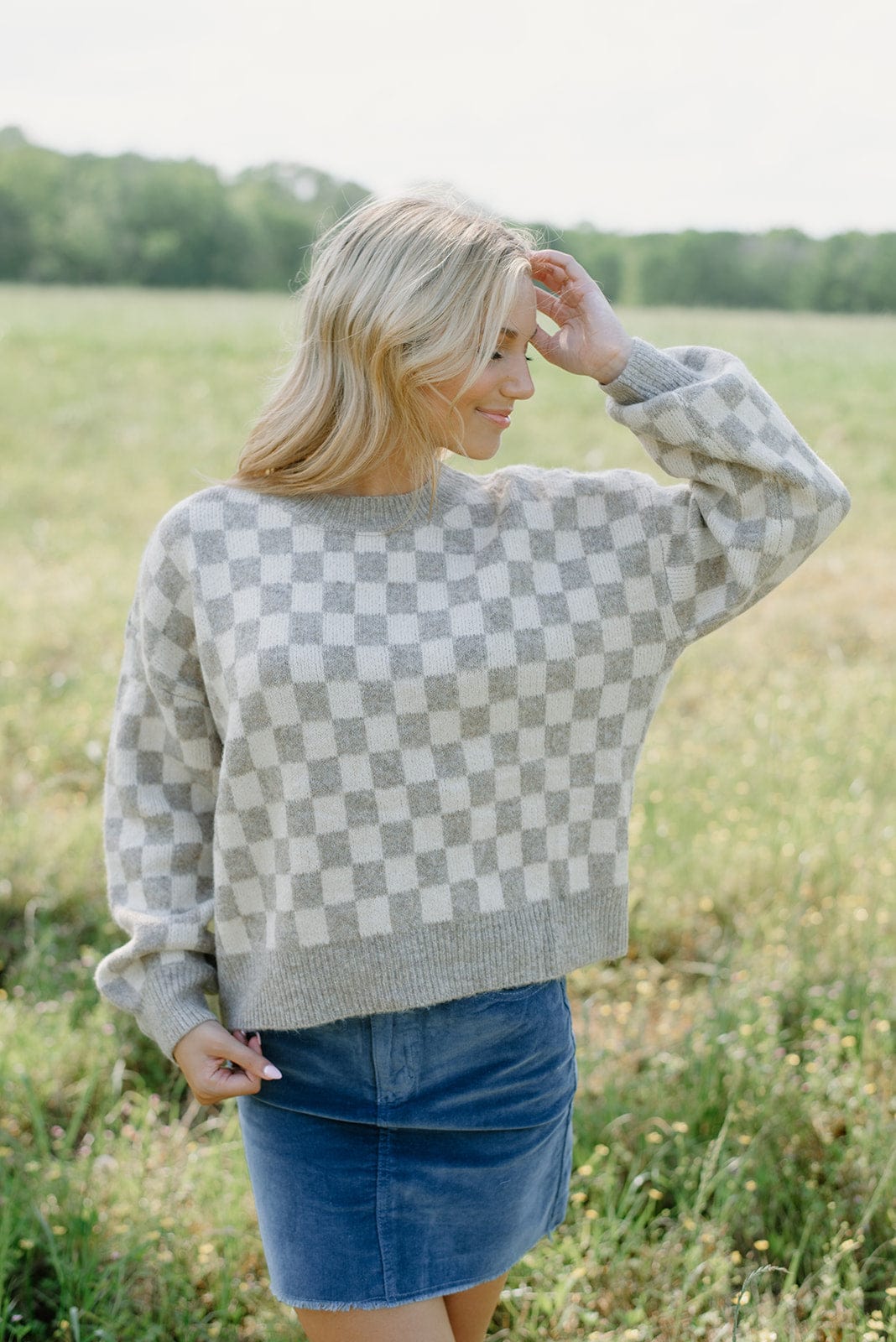 Dusty Blue Corduroy Mini Skirt