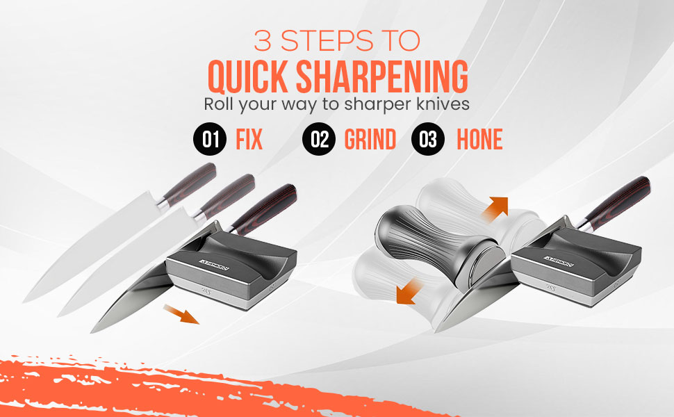 Simple knife sharpener instructions for all knives with our professional magnetic knife sharpener