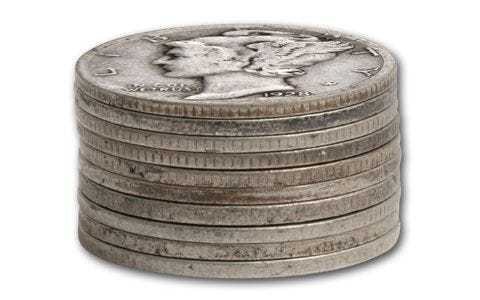 1916-1945 10 Cent Mercury Silver