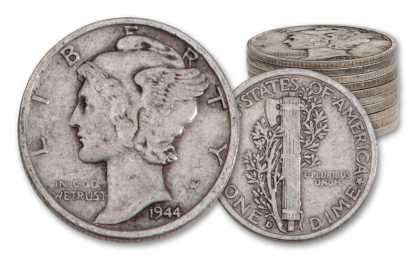1916-1945 10 Cent Mercury Silver