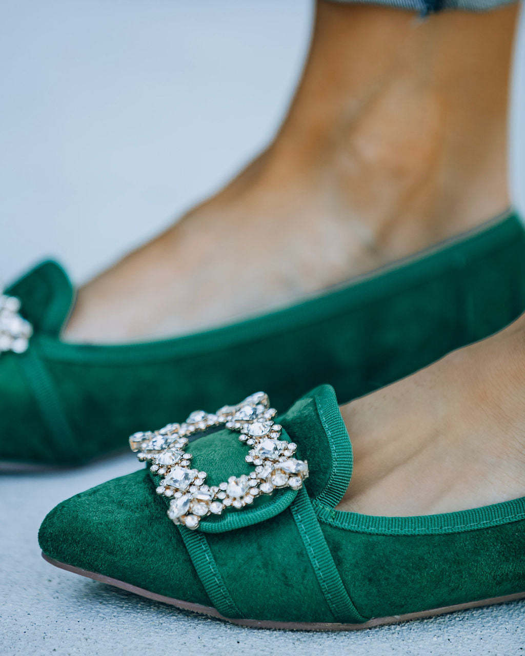Vanderpump Embellished Faux Suede Flats-Matylis