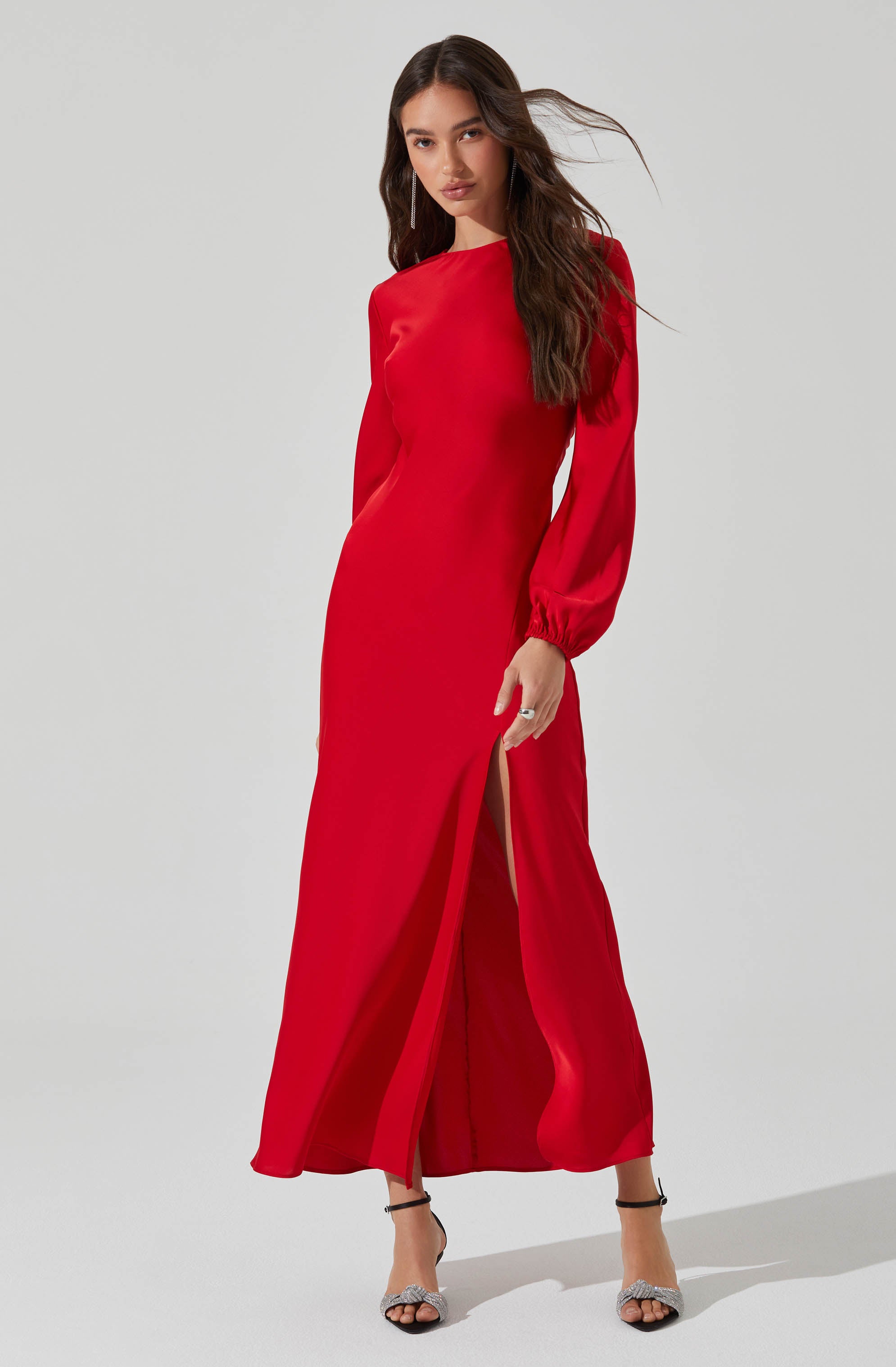 Elyse Satin Maxi Dress-Matylis