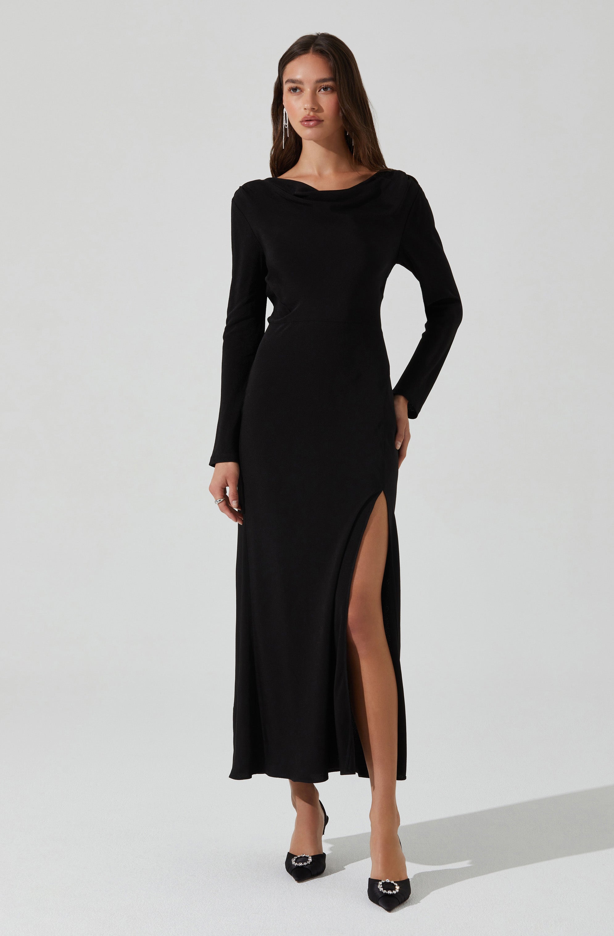 Decima Cowl Neck Maxi Dress-Matylis