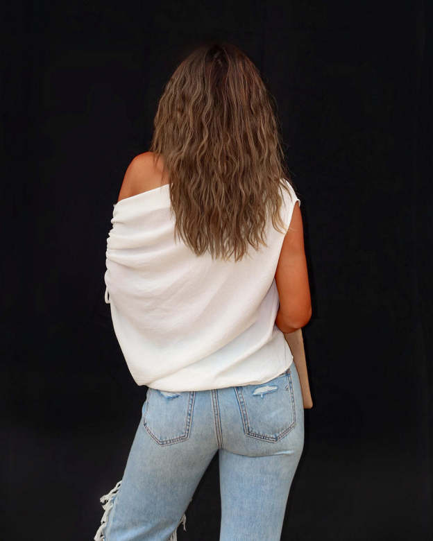 Thomas One Shoulder Ruched Cutout Top-Matylis