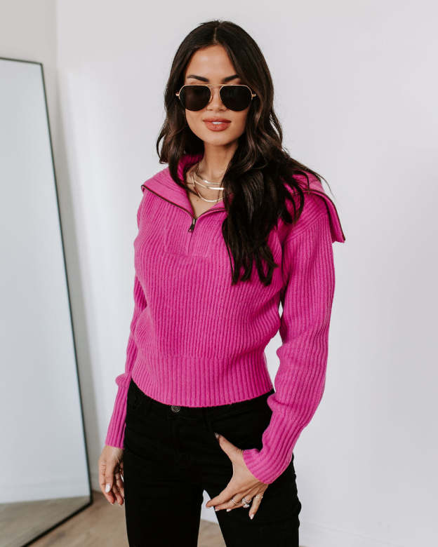 We Love It Half Zip Pullover Sweater-Matylis