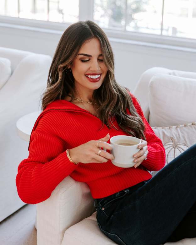 We Love It Half Zip Pullover Sweater-Matylis