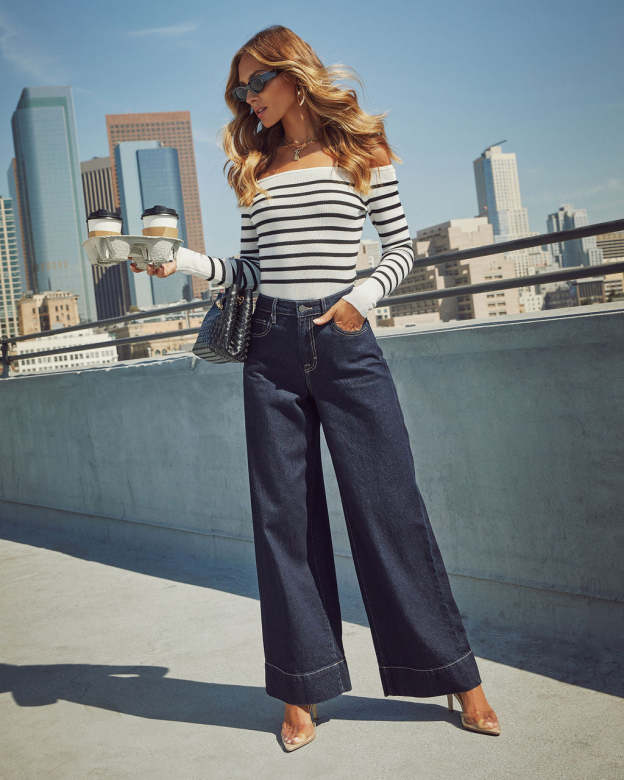 Weekend Plans High Rise Wide Leg Jeans-Matylis
