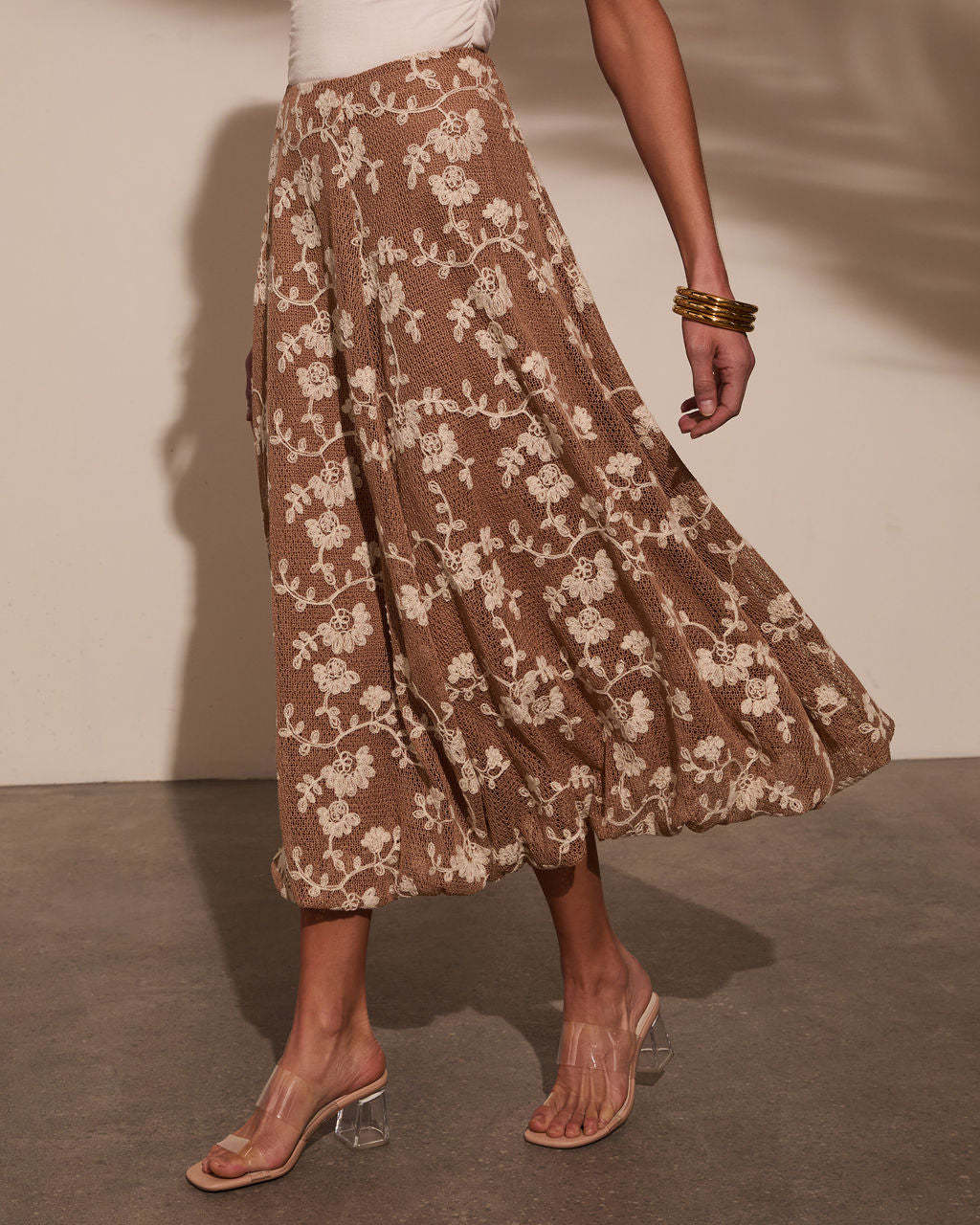 Tova Crochet Floral Midi Skirt-Matylis