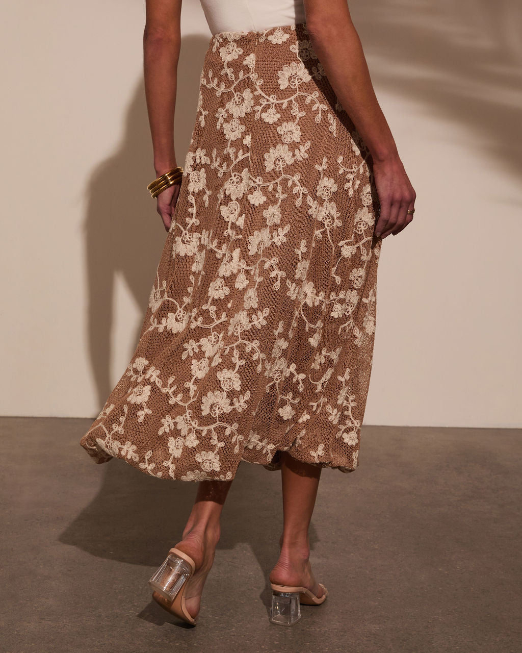 Tova Crochet Floral Midi Skirt-Matylis