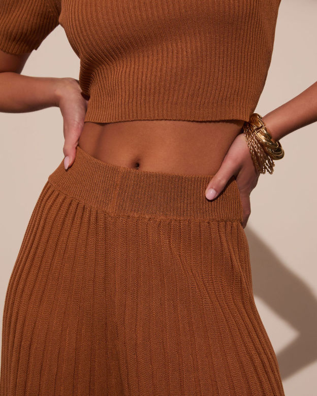 Winslow Wide Leg Pleated Knitwear Pant-Matylis
