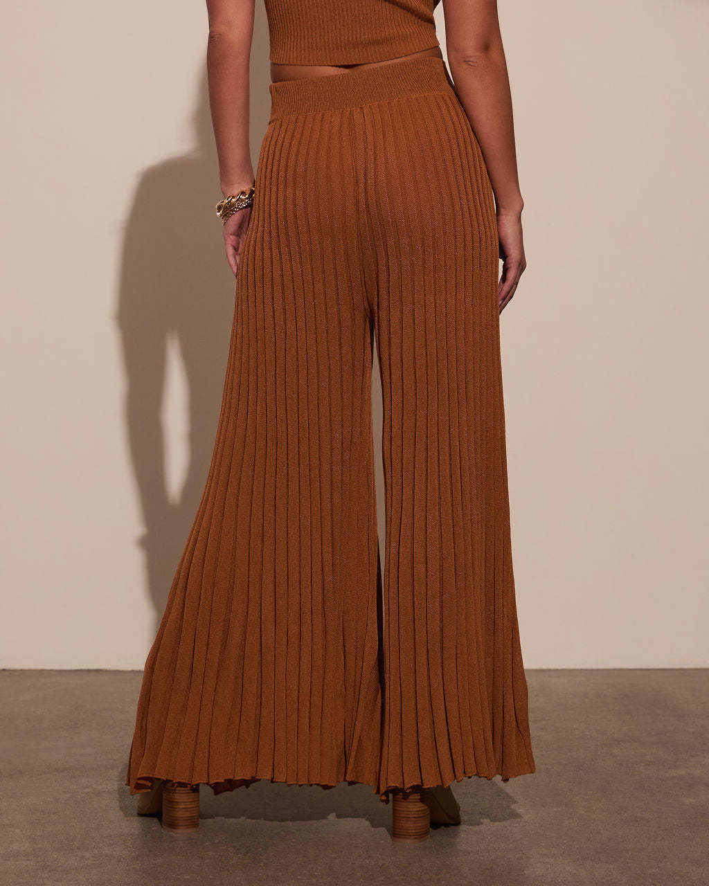 Winslow Wide Leg Pleated Knitwear Pant-Matylis