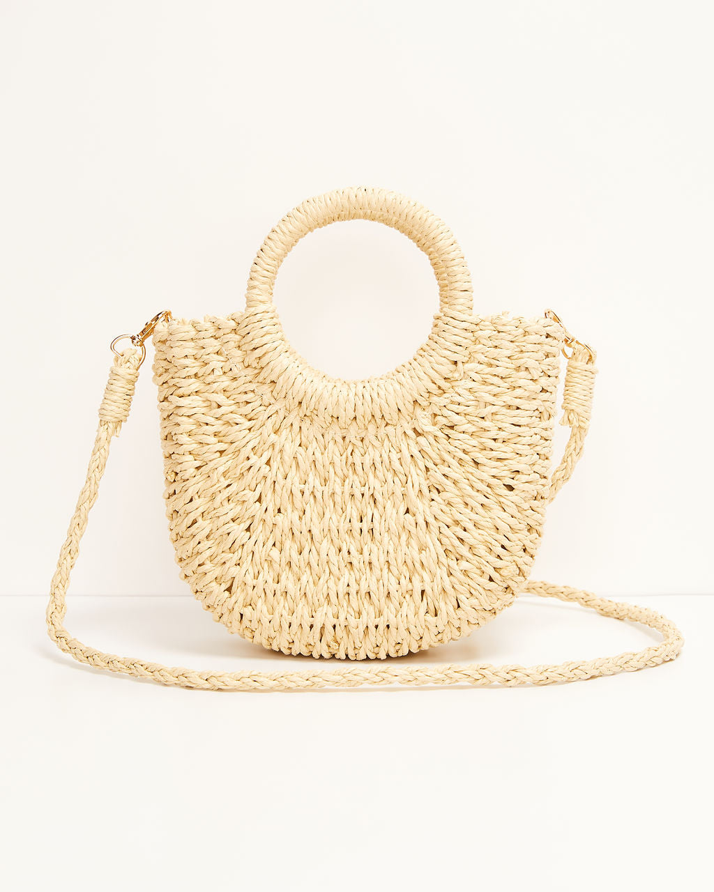 Valencia Small Rounded Straw Tote-Matylis