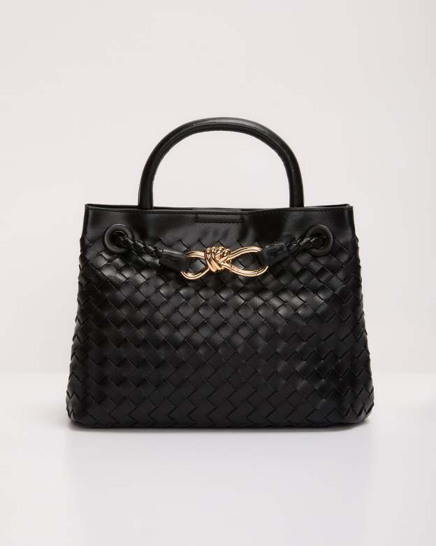 Vita Woven Bow Detail Crossbody Bag-Matylis