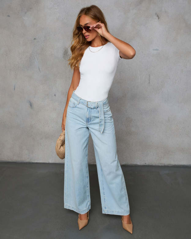 Wild Breeze High Rise Wide Leg Jeans-Matylis