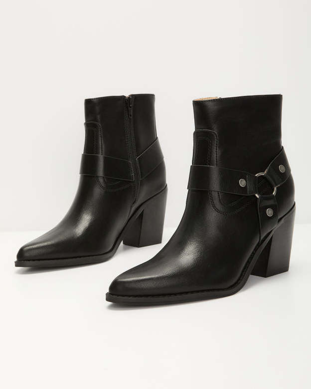 Walk Away Western Hardware Ankle Booties-Matylis