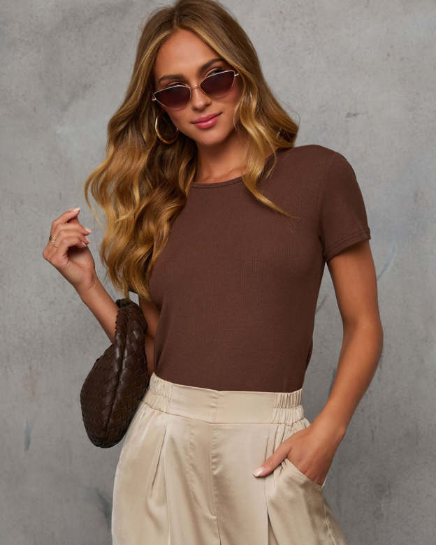 Trixie Ribbed Knit Tee-Matylis