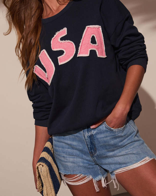 USA Graphic Pullover Sweatshirt-Matylis