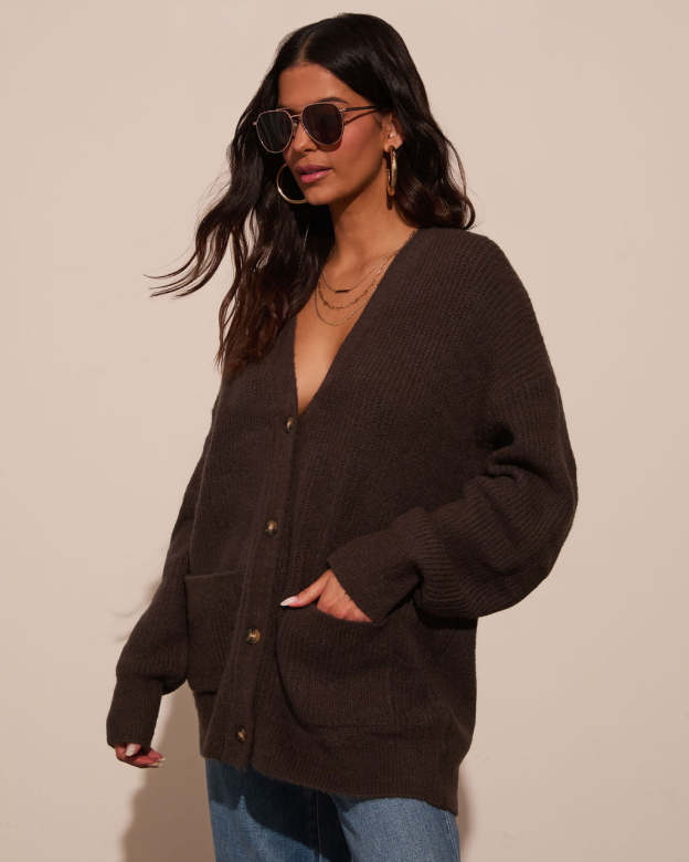 Warm Latte Oversized Cardigan-Matylis