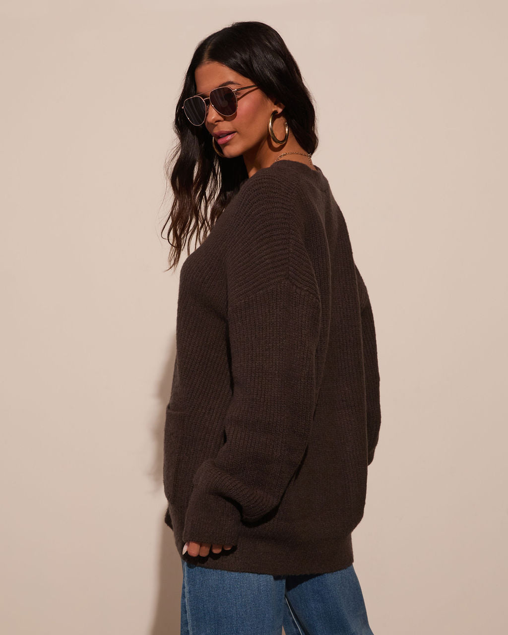 Warm Latte Oversized Cardigan-Matylis