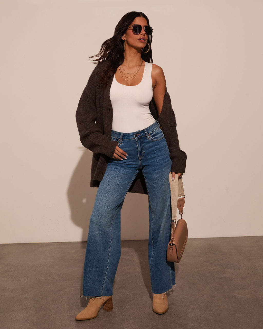 Warm Latte Oversized Cardigan-Matylis