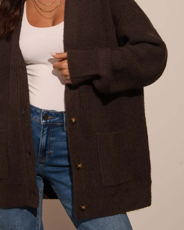 Warm Latte Oversized Cardigan-Matylis