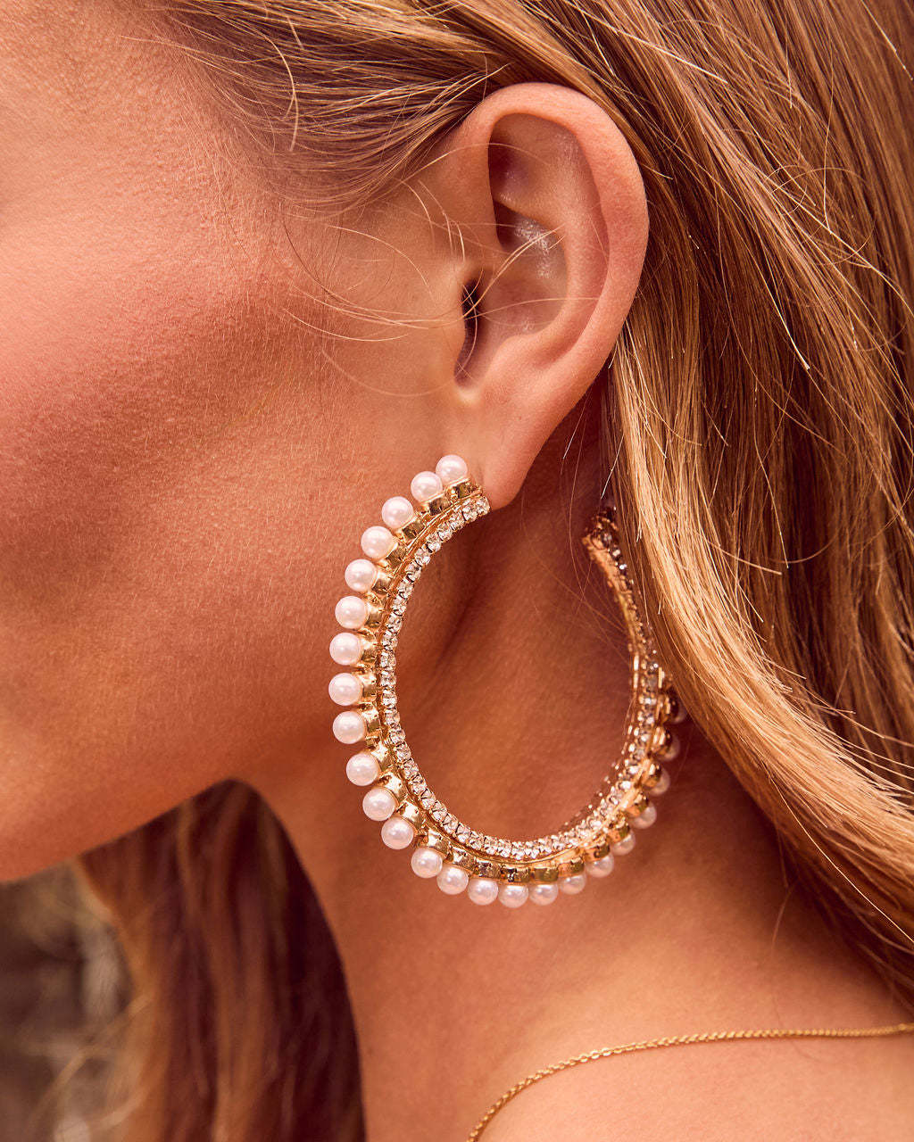 Tila Pearl Hoop Earrings-Matylis