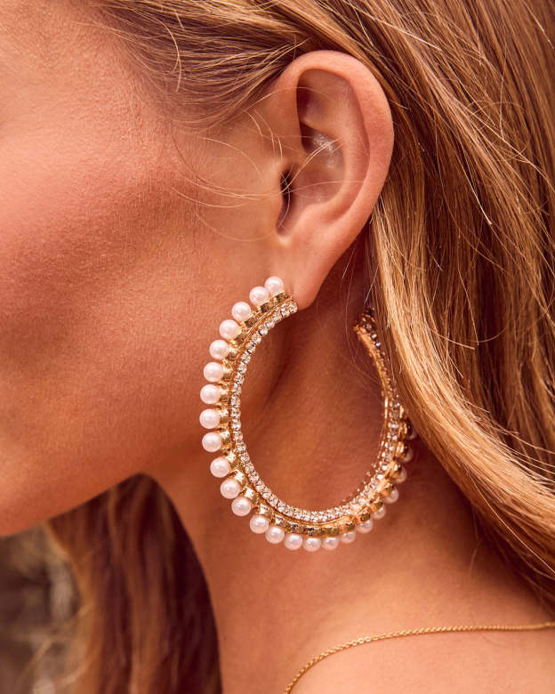 Tila Pearl Hoop Earrings-Matylis