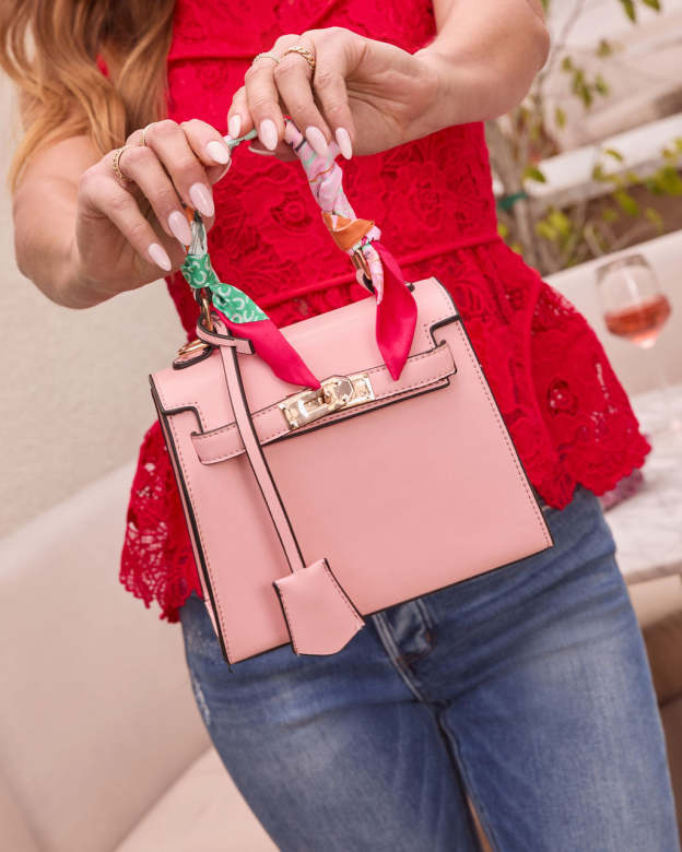 Tracey Structured Scarf Top Handle Bag-Matylis