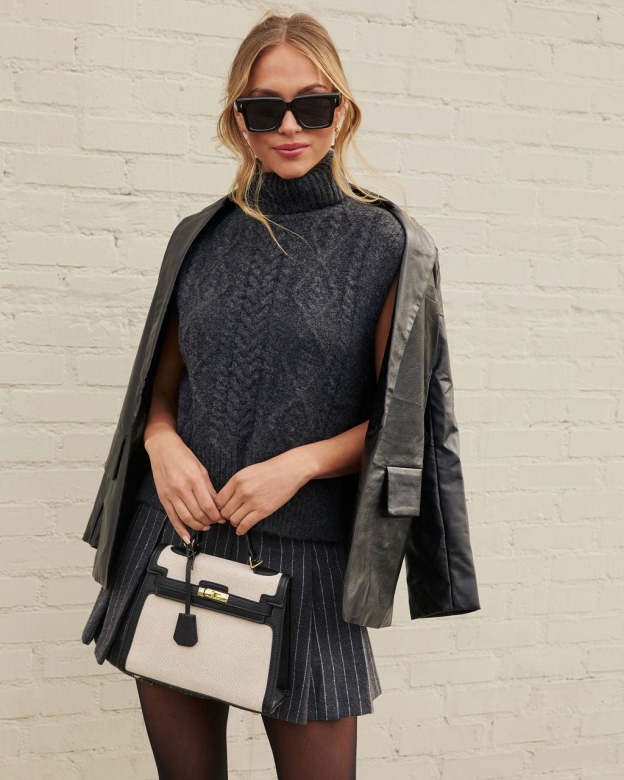 Welma Knit Turtleneck Sweater Vest-Matylis