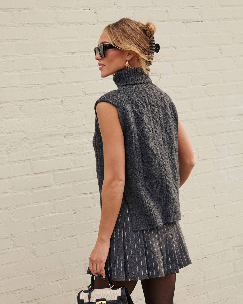 Welma Knit Turtleneck Sweater Vest-Matylis
