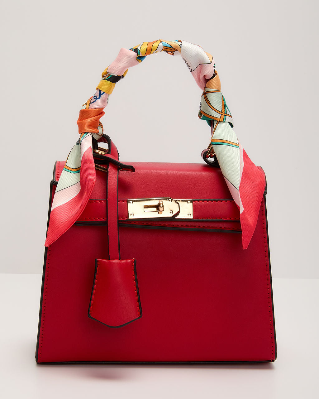 Tracey Structured Scarf Top Handle Bag-Matylis